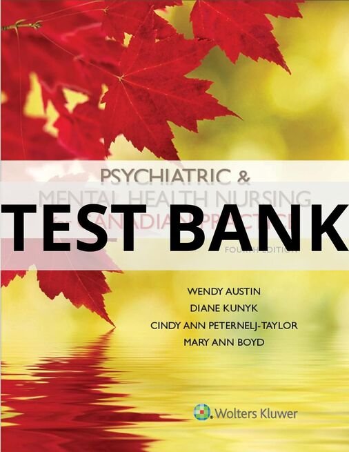 psychiatric and mental health nursing for canadian practice test bank​
